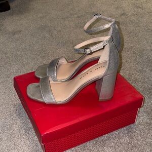 Kelly & Katie Metallic Silver Block Heels